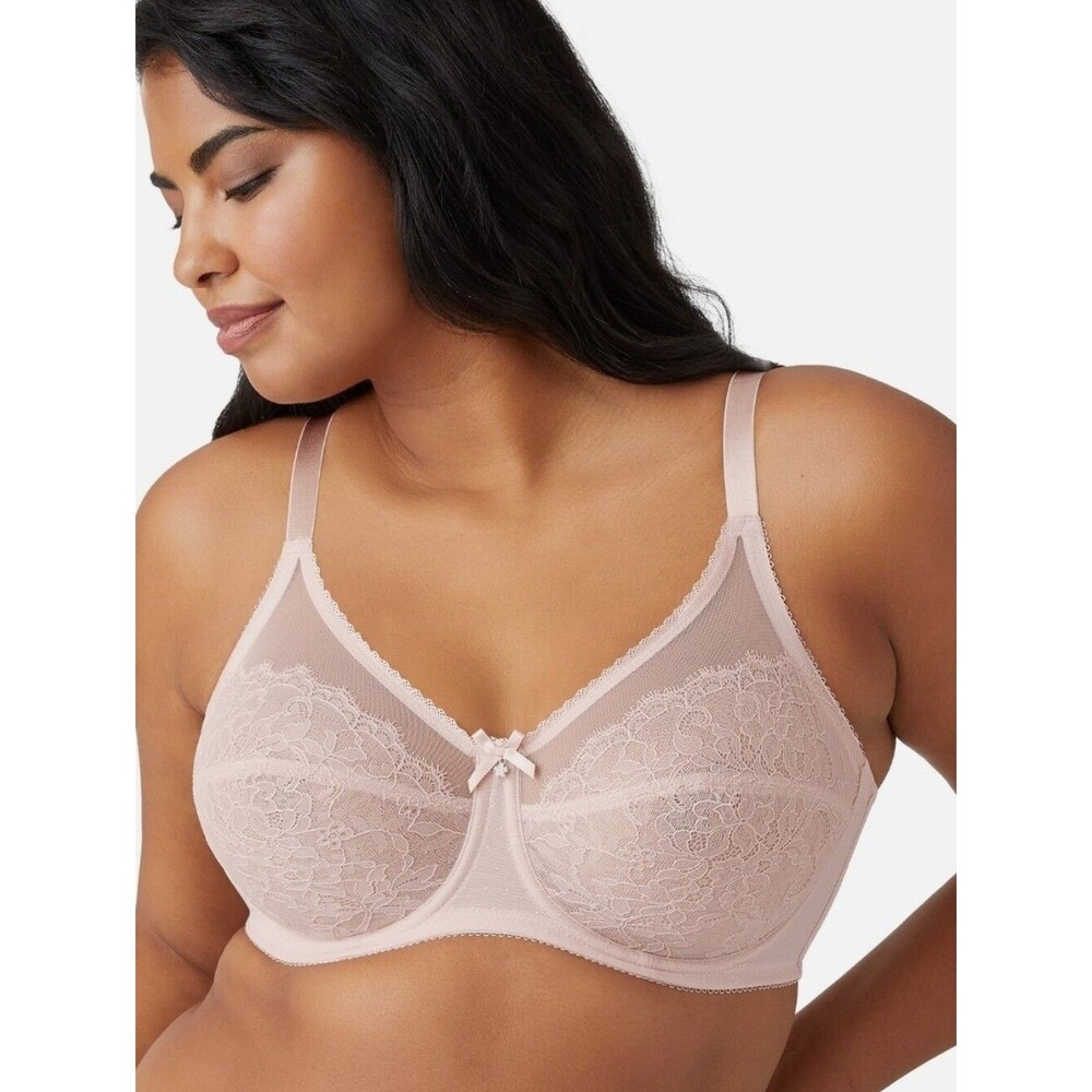 Wacoal Bra 32DD 855186 Lace Lift Retro Chic Full Figure Underwire Dust Rose Pink